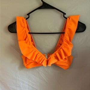 Cupshe Orange Ruffled Bikini Top